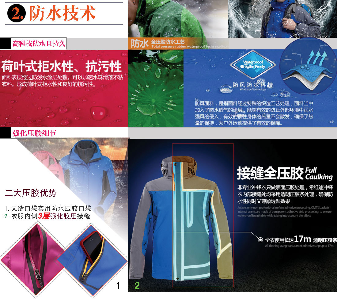 河北沖鋒衣生產(chǎn)廠家的防水技術