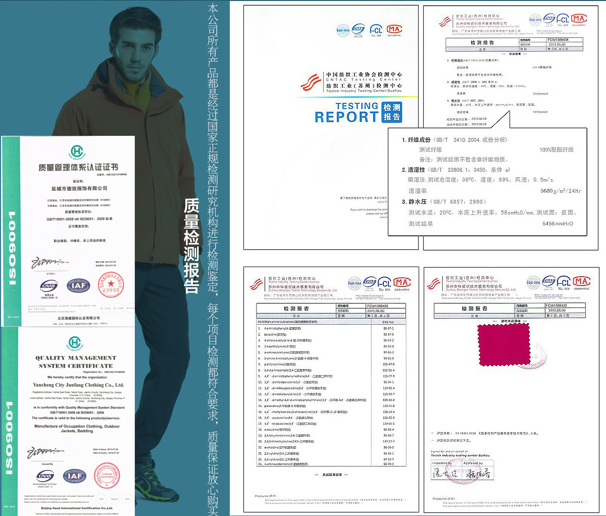 加厚沖鋒衣質量認證證書